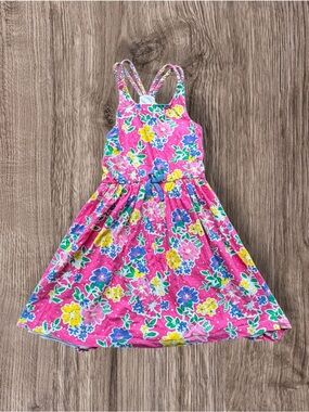 Girls Tommy Bahama Pink and Yellow Dress Size 7